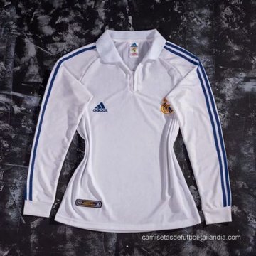 1ª Camiseta Real Madrid Manga Larga Retro 2001-2002