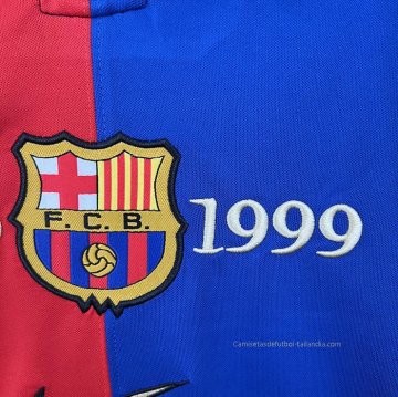 1ª Camiseta Barcelona 100 Aniversario Manga Larga Retro 1899-1999