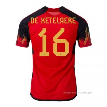 1ª Camiseta Belgica Jugador De Ketelaere 2022 1ª Camiseta Belgica Jugador De Ketelaere 2022