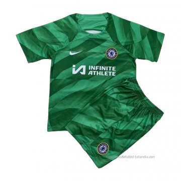 Camiseta Chelsea Portero Nino 2023-2024 Verde Camiseta Chelsea Portero Nino 2023-2024 Verde