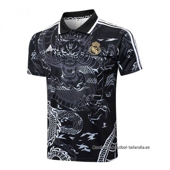 Camiseta Polo del Real Madrid Dragon 2024-2025 Negro - Haga un click en la imagen para cerrar