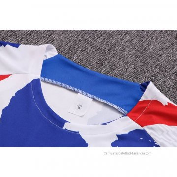 Camiseta de Entrenamiento Francia 2022-2023 Blanco Rojo Azul