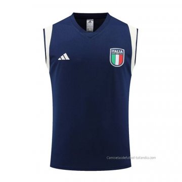 Camiseta de Entrenamiento Italia Sin Mangas 2023-2024 Azul Camiseta de Entrenamiento Italia Sin Mangas 2023-2024 Azul