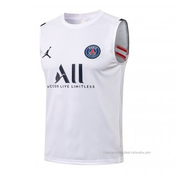 Camiseta de Entrenamiento Paris Saint-Germain Sin Mangas 2021-2022 Blanco Camiseta de Entrenamiento Paris Saint-Germain Sin Mangas 2021-2022 Blanco
