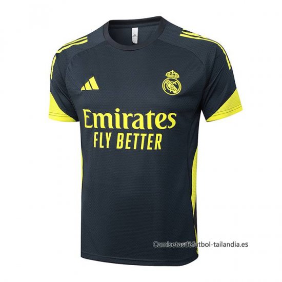 Camiseta de Entrenamiento Real Madrid 2025-2026 Negro Amarillo - Haga un click en la imagen para cerrar