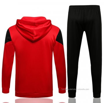 Chandal con Capucha del AC Milan 2021-2022 Rojo