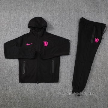 Chandal con Capucha del Chelsea 2024-2025 Negro