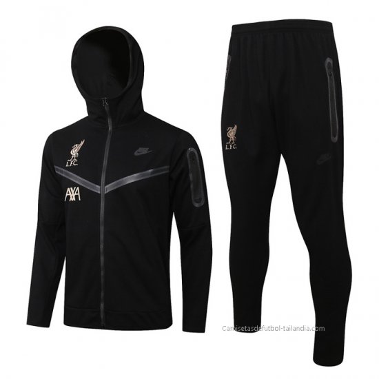 Chandal con Capucha del Liverpool 2021-2022 Negro - Haga un click en la imagen para cerrar