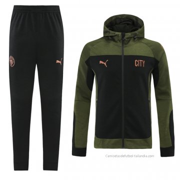 Chandal con Capucha del Manchester City 2021-2022 Verde Chandal con Capucha del Manchester City 2021-2022 Verde
