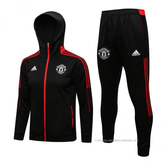 Chandal con Capucha del Manchester United 2021-2022 Negro - Haga un click en la imagen para cerrar