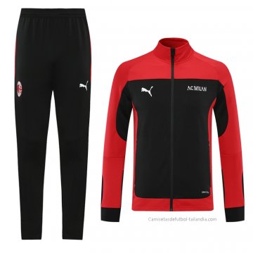 Chandal de Chaqueta del AC Milan 2021 Rojo y Negro Chandal de Chaqueta del AC Milan 2021 Rojo y Negro