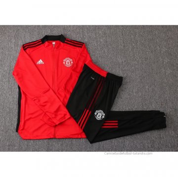 Chandal de Chaqueta del Manchester United 2021-2022 Rojo y Negro