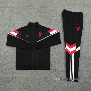 Chandal de Chaqueta del Manchester United Nino 2024-2025 Negro