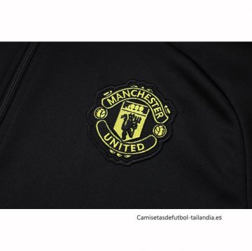 Chandal de Chaqueta del Manchester United Nino 2025-2026 Negro Amarillo