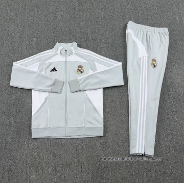 Chandal de Chaqueta del Real Madrid 2025-2026 Nino Gris Blanco