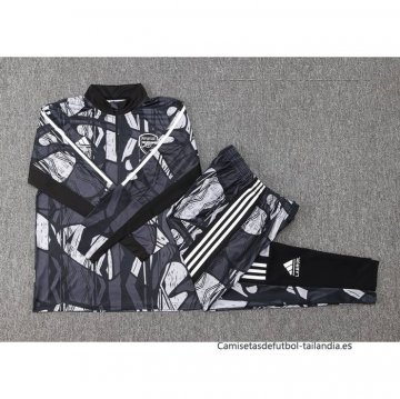 Chandal de Sudadera del Arsenal 2024-2025 Negro Gris