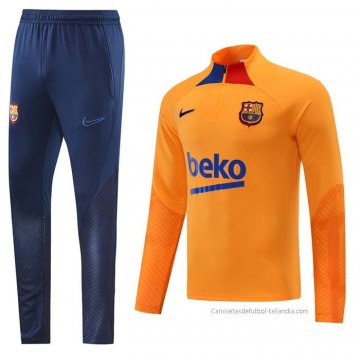 Chandal de Sudadera del Barcelona 2022-2023 Naranja