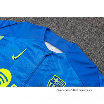 Chandal de Sudadera del Barcelona 2024-2025 Azul y Verde
