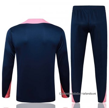 Chandal de Sudadera del Barcelona Nino 2025-2026 Azul Rosa
