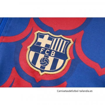Chandal de Sudadera del Barcelona Nino 2024-2025 Azul y Rojo