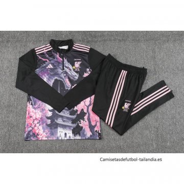 Chandal de Sudadera del Japon Dragon 2024-2025 Negro y Rosa