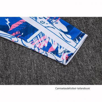 Chandal de Sudadera del Japon Nino 2025-2026 Blanco Azul