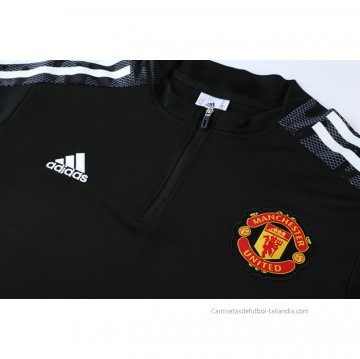 Chandal de Sudadera del Manchester United 2021-2022 Negro