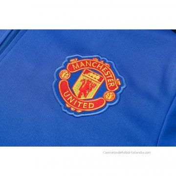 Chandal de Sudadera del Manchester United Nino 2021-2022 Azul