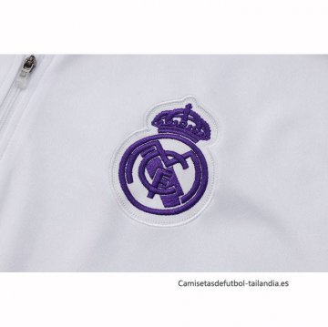 Chandal de Sudadera del Real Madrid Nino 2025-2026 Blanco Purpura