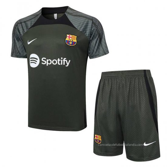 Chandal del Barcelona Manga Corta 2023-2024 Verde Oscuro - Pantalon Corto - Haga un click en la imagen para cerrar
