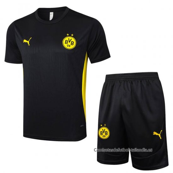 Chandal del Borussia Dortmund Manga Corta 2024-2025 Negro - Pantalon Corto - Haga un click en la imagen para cerrar
