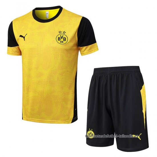 Chandal del Borussia Dortmund Manga Corta 2025-2026 Amarillo - Pantalon Corto - Haga un click en la imagen para cerrar