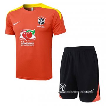 Chandal del Brasil Manga Corta 2025-2026 Naranja - Pantalon Corto