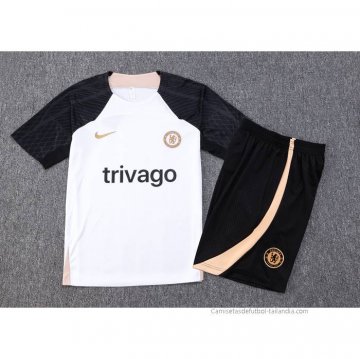 Chandal del Chelsea Manga Corta 2023-2024 Blanco - Pantalon Corto