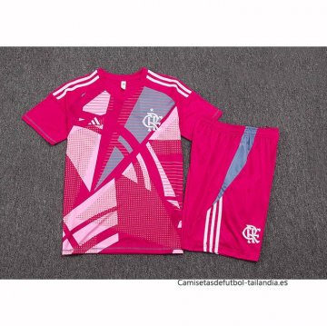 Chandal del Flamengo Manga Corta 2025-2026 Rosa - Pantalon Corto