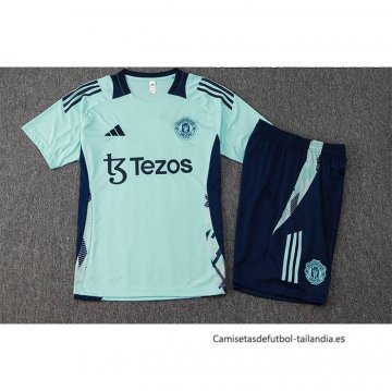 Chandal del Manchester United Manga Corta 2024-2025 Verde - Pantalon Corto