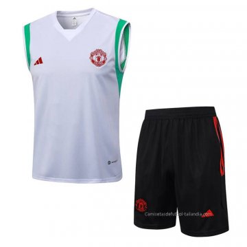 Chandal del Manchester United Sin Mangas 2023-2024 Blanco Chandal del Manchester United Sin Mangas 2023-2024 Blanco