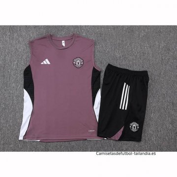Chandal del Manchester United Sin Mangas 2025-2026 Rojo Purpura