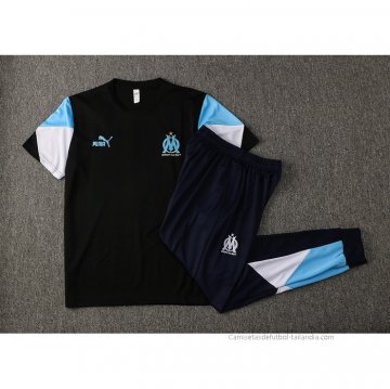 Chandal del Olympique Marsella Manga Corta 2021-2022 Negro