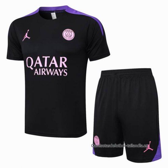 Chandal del Paris Saint-Germain Jordan Manga Corta 2024-2025 Negro - Pantalon Corto - Haga un click en la imagen para cerrar