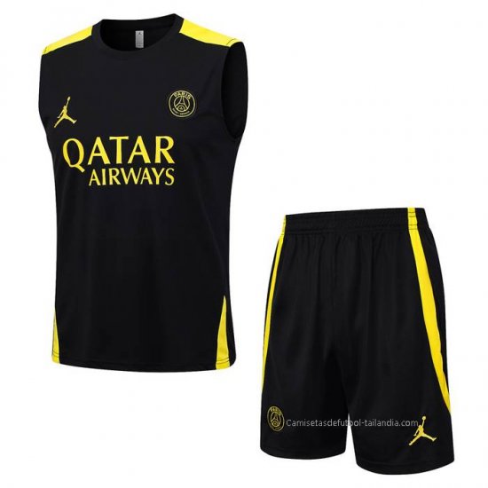 Chandal del Paris Saint-Germain Jordan Sin Mangas 2023-2024 Negro - Haga un click en la imagen para cerrar