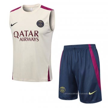Chandal del Paris Saint-Germain Sin Mangas 2023-2024 Albaricoque Chandal del Paris Saint-Germain Sin Mangas 2023-2024 Albaricoque