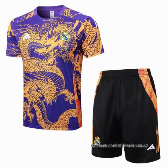 Chandal del Real Madrid Dragon Manga Corta 2024-2025 Purpura - Pantalon Corto - Haga un click en la imagen para cerrar