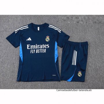 Chandal del Real Madrid Manga Corta 2025-2026 Azul Blanco - Pantalon Corto