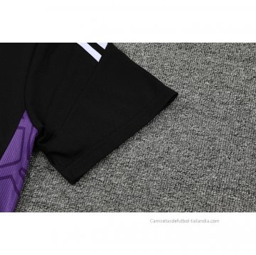 Chandal del Real Madrid Manga Corta 2022-2023 Negro y Purpura - Pantalon Corto