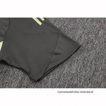 Chandal del Real Madrid Manga Corta 2025-2026 Gris Verde - Pantalon Corto