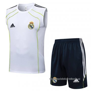 Chandal del Real Madrid Sin Mangas 2025-2026 Blanco Verde Chandal del Real Madrid Sin Mangas 2025-2026 Blanco Verde
