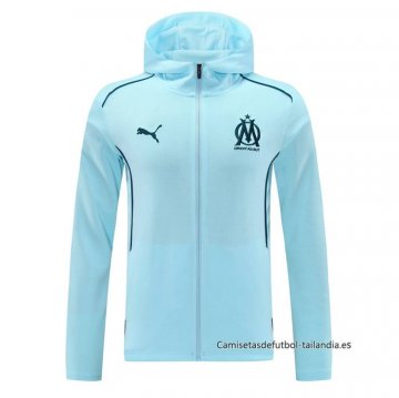 Chaqueta con Capucha del Olympique Marsella 2024-2025 Azul Chaqueta con Capucha del Olympique Marsella 2024-2025 Azul