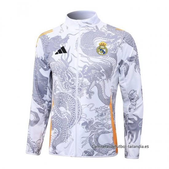 Chaqueta del Real Madrid Dragon 2024-2025 Blanco - Haga un click en la imagen para cerrar