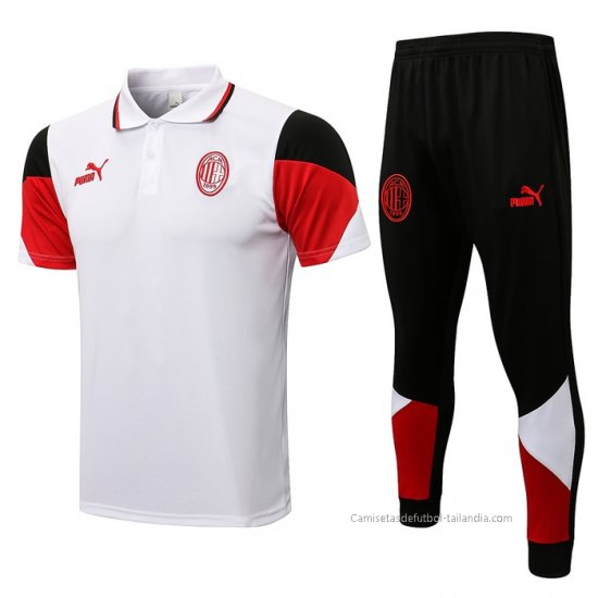 Conjunto Polo del AC Milan 2021-2022 Blanco - Haga un click en la imagen para cerrar